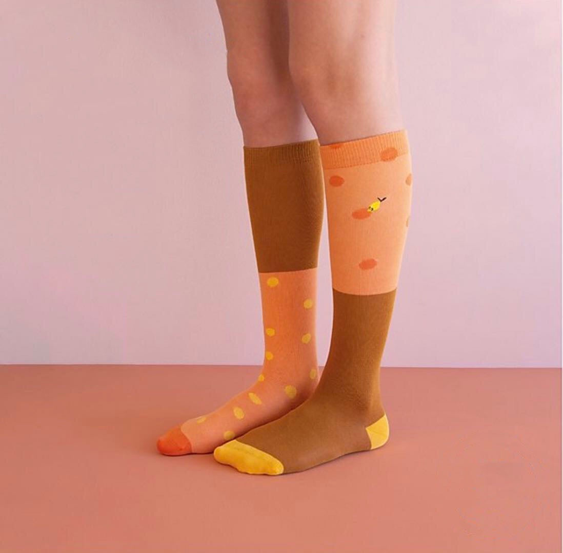 Kneehigh socks - coloured freckles - faded orange - Cemarose Children's Fashion Boutique