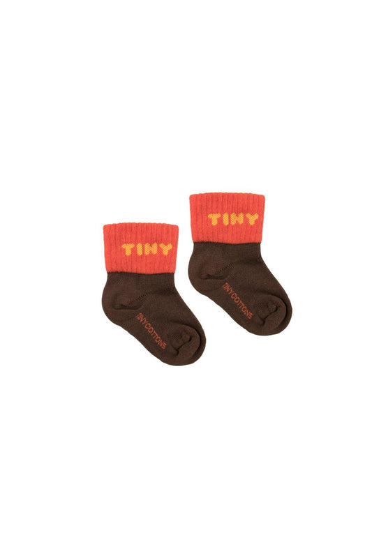 "TINY" QUARTER SOCKS ultra brown/red - Cemarose Children's Fashion Boutique