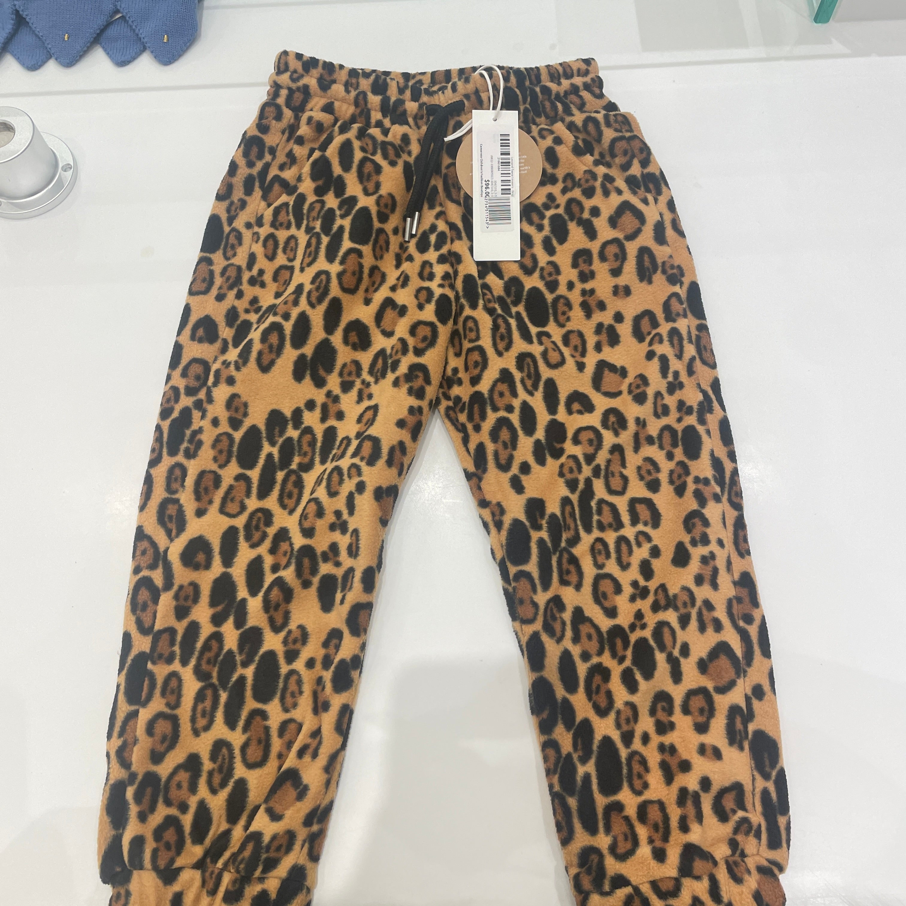 Leopard fleece trousers - Beige