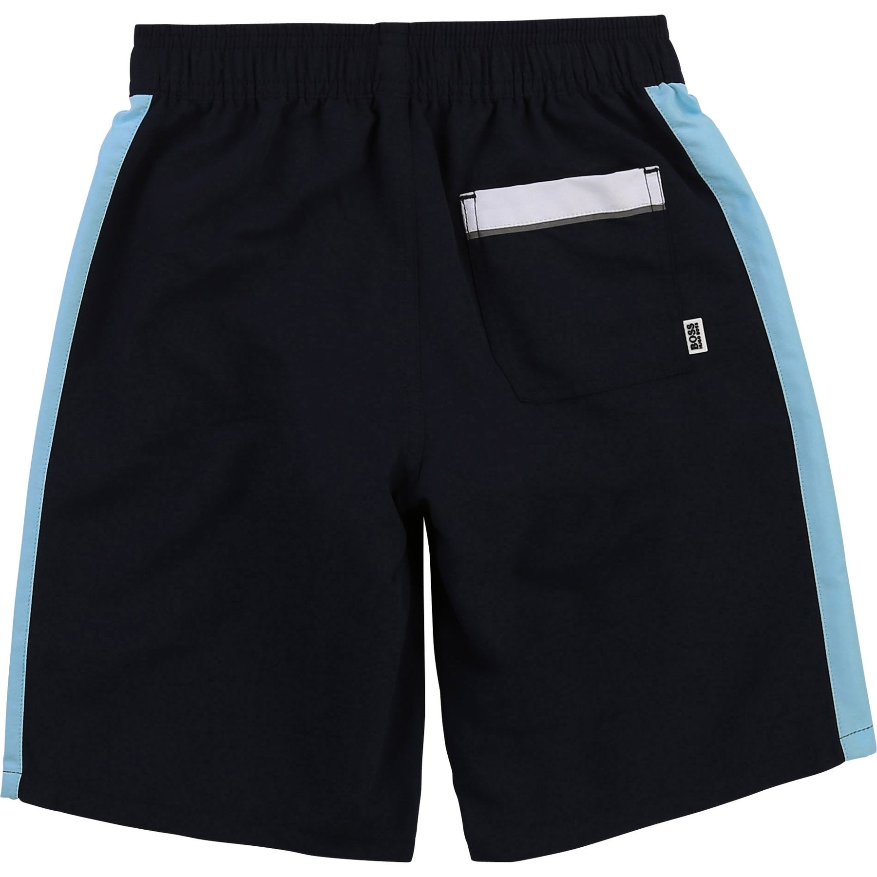 BERMUDA, LT BLUE STRIPES, SILVER LOGO,NAVY - Cémarose Canada