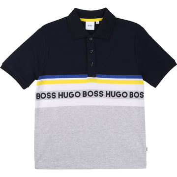 ESSENTIEL SHORT SLEEVE POLO, NAVY WHITE - Cemarose Children's Fashion Boutique