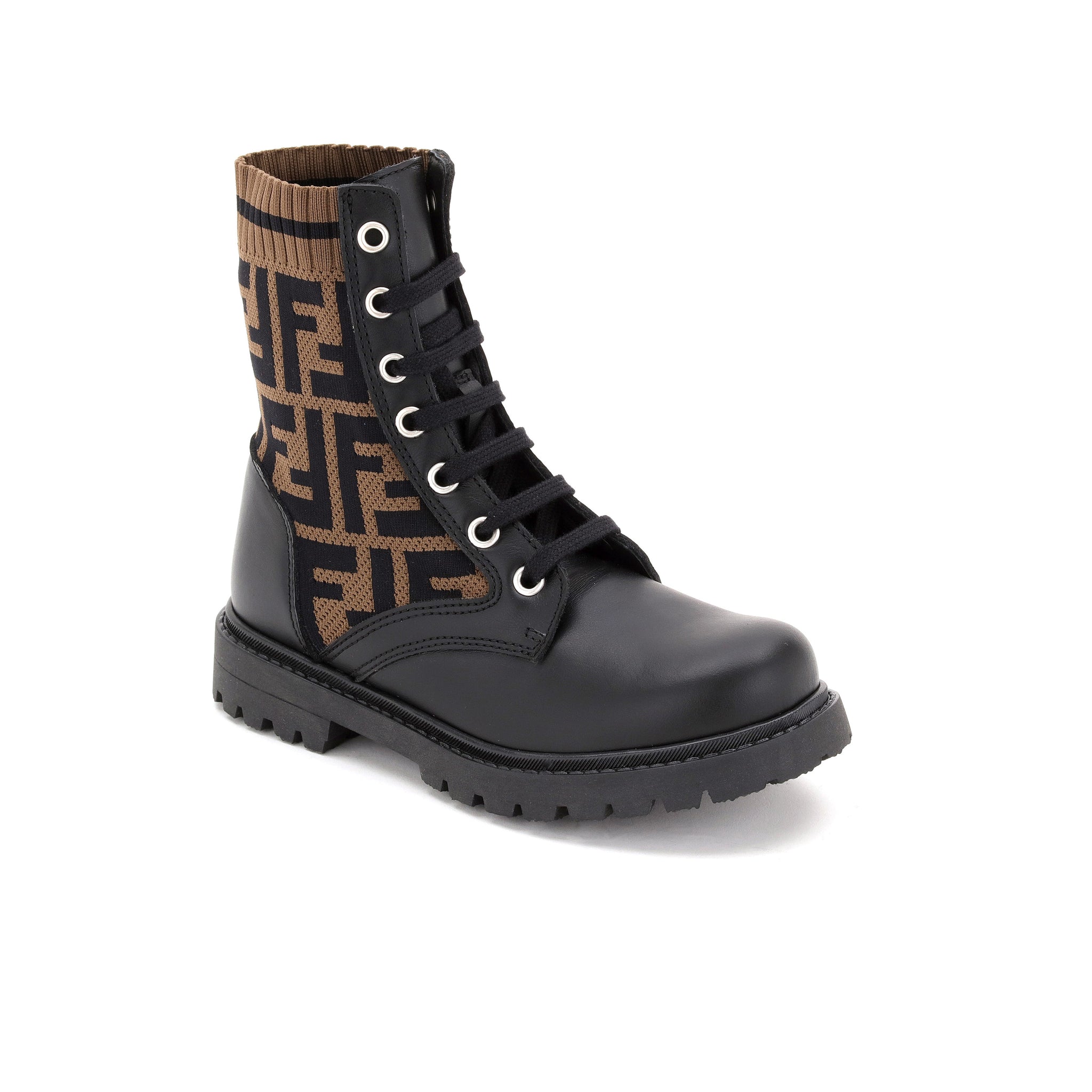 BOOTS W FF LOGO ON SOCK, brown