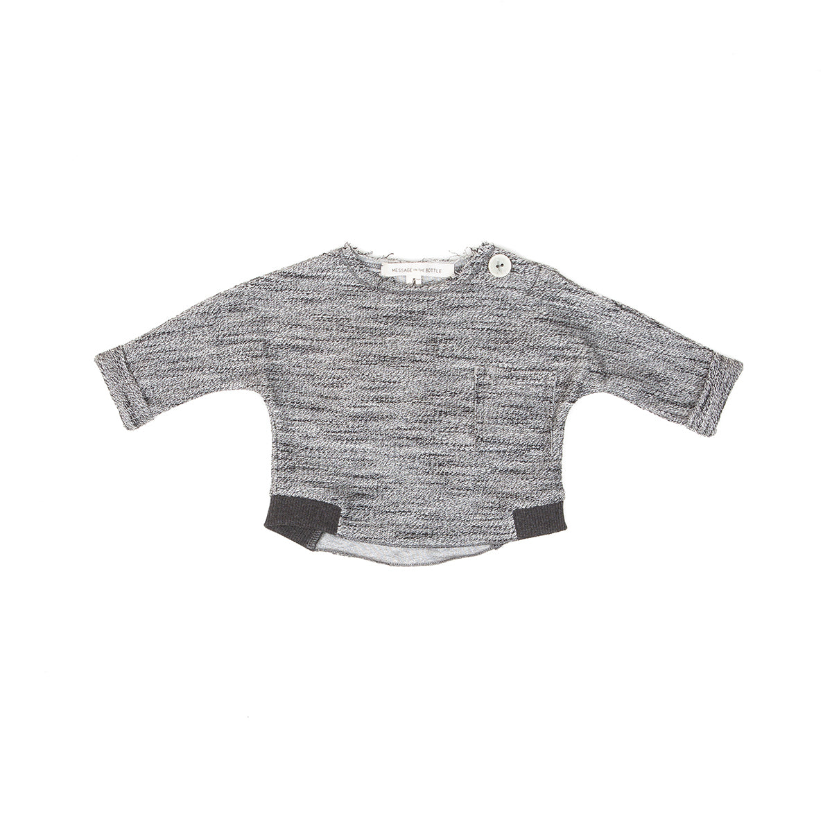 LS SHIRT FRONT POCKET, GREY FUME - Cemarose Children's Fashion Boutique