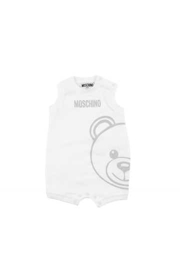 BABY SLVLESS ROMPER W BEAR PRINT AND GIFT,OPTICAL WHITE - Cémarose Canada