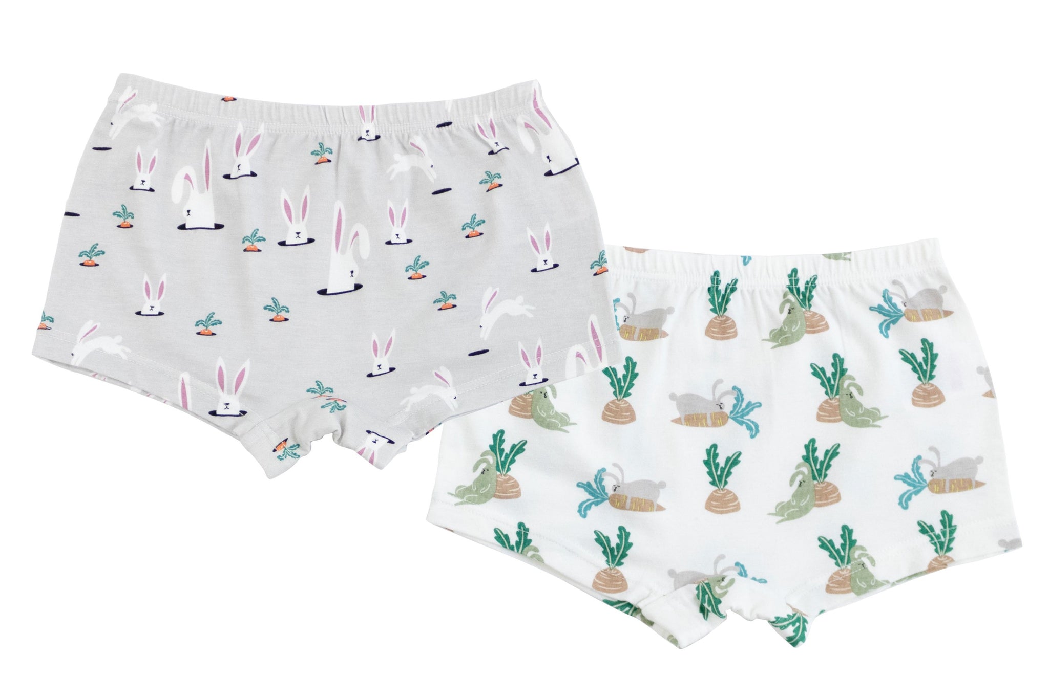 Bamboo Girls Boy Short Underwear（2 Pack）- Rabbit