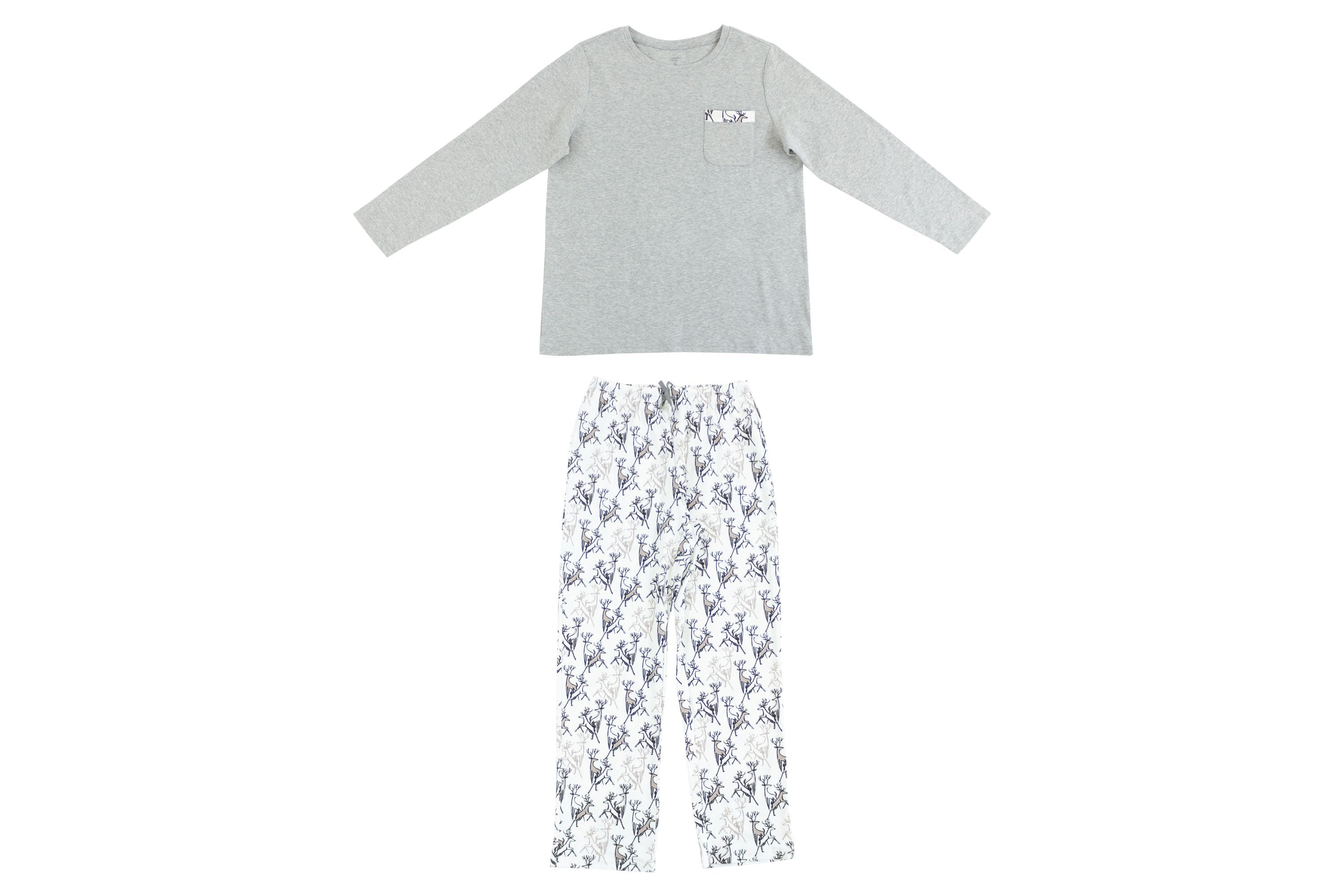 Women's Organic Cotton Long Sleeve Pocket Tee PJ Set - Dear Oh Deer