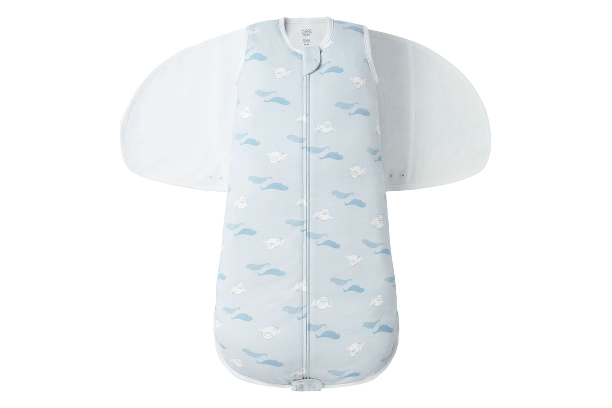 1.0 TOG Organic Cotton Swaddle Sleep Bag - Baby Beluga