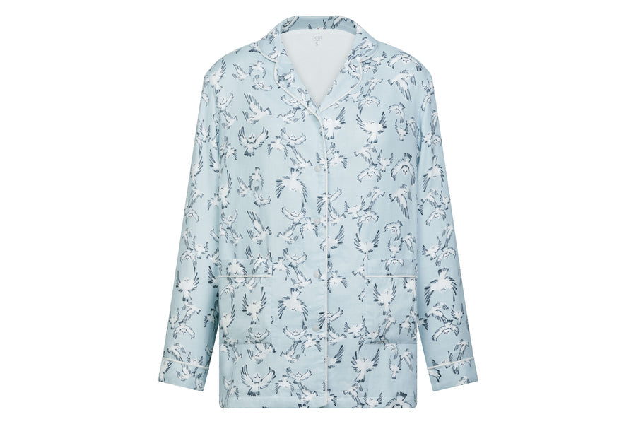 Women’s Bamboo Long Sleeve Button-Up PJ Set - Guess Hoo