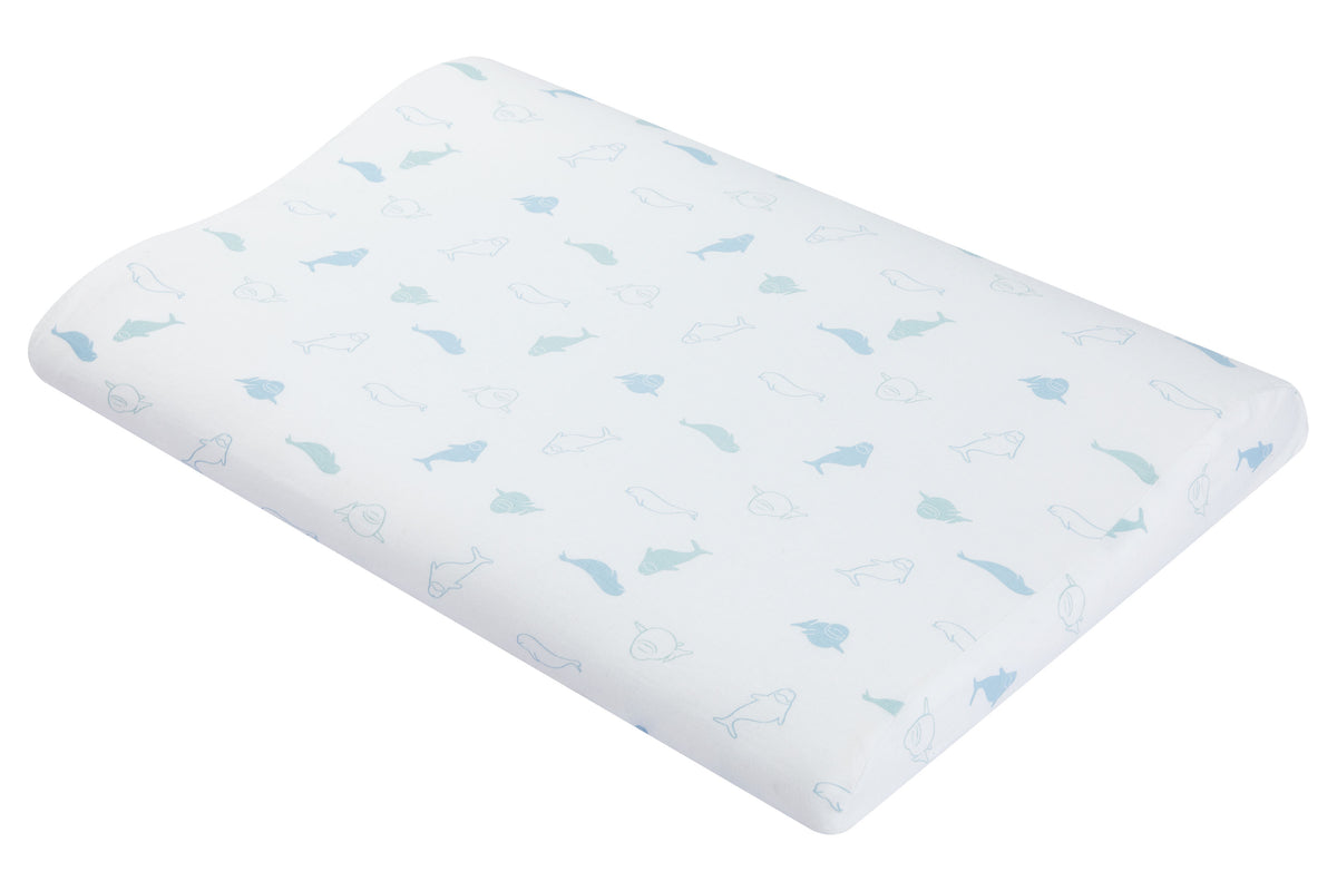 Organic Cotton Toddler Pillow with Pillowcase (Small) - Baby Beluga