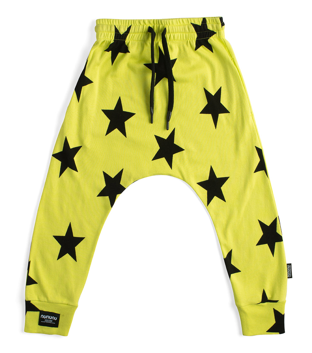 STAR BAGGY PANTS - HOT LIME