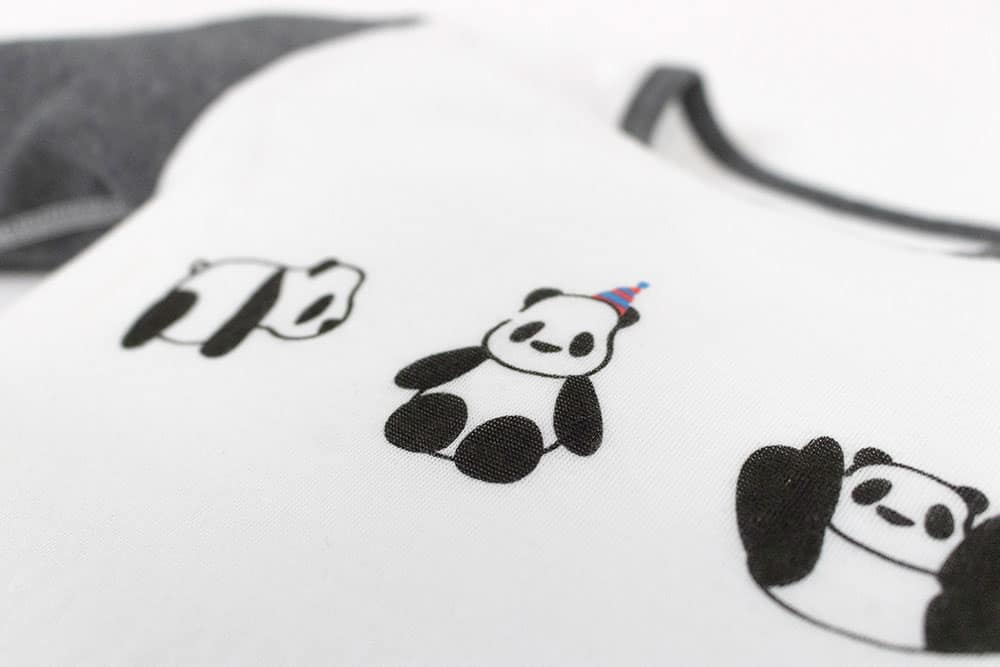 Organic cotton long sleeve onesie-Panda party - Cemarose Children's Fashion Boutique