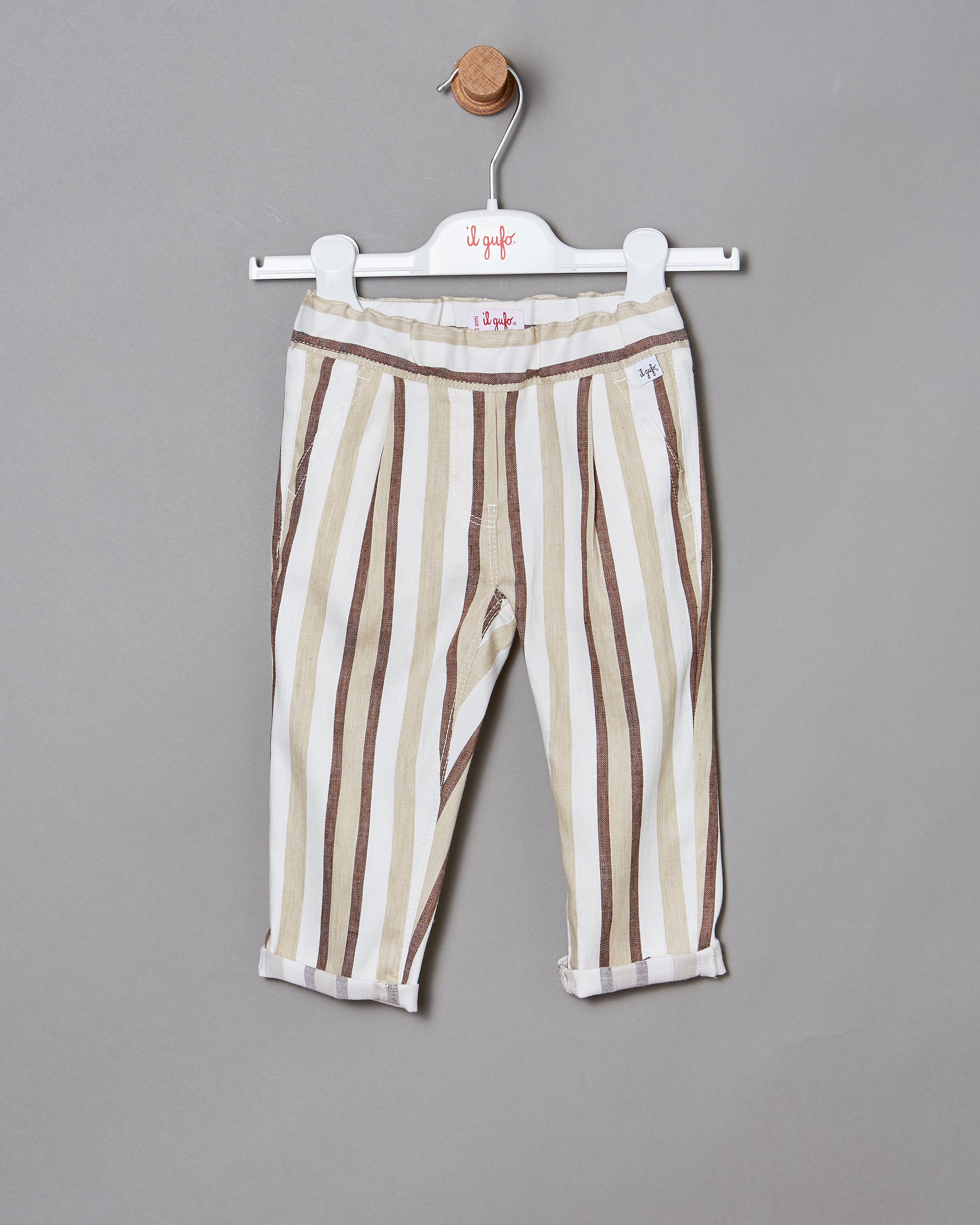 KID GIRL STRIPED PANTS, BEIGE - C??marose Canada