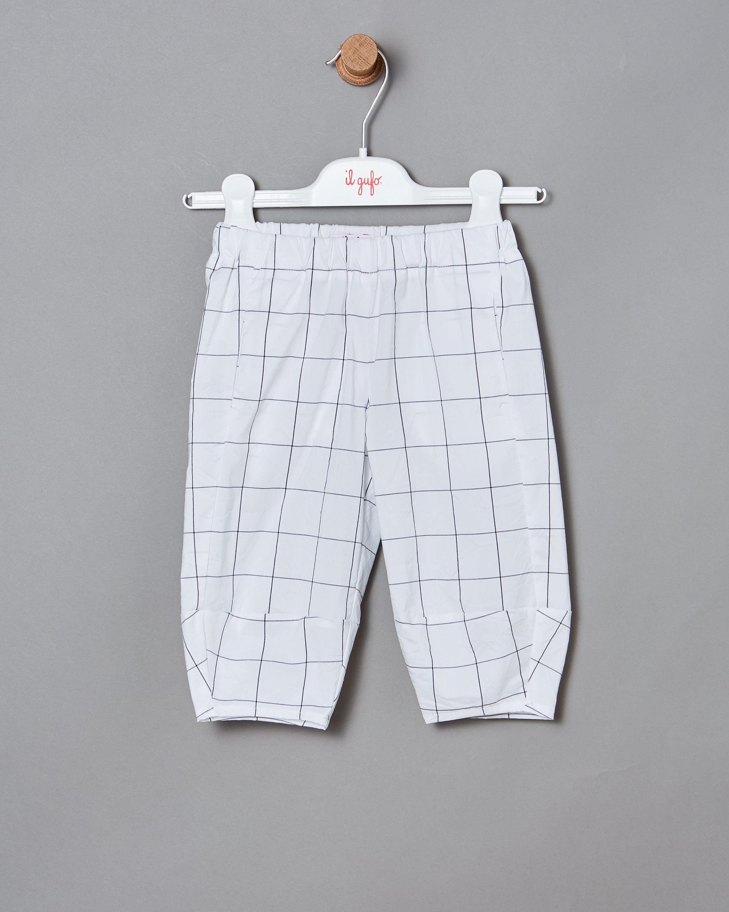 KID GIRL BAGGY CHECK PANTS, WHITE BLACK - C??marose Canada