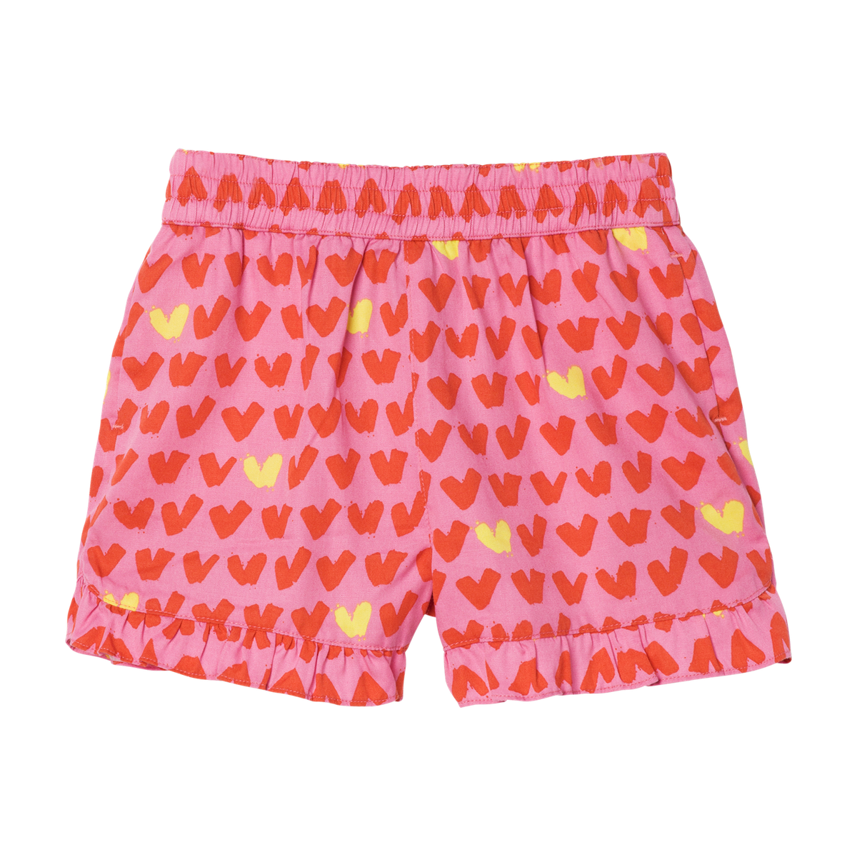 KID GIRL HEARTS TWILL SHORTS,PINK - Cémarose Canada