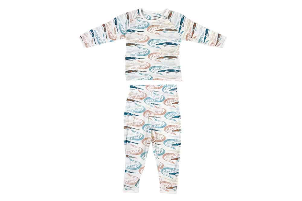 Two-Piece Bamboo Jersey PJ Set - Crocodile Party - Cemarose Children's Fashion Boutique