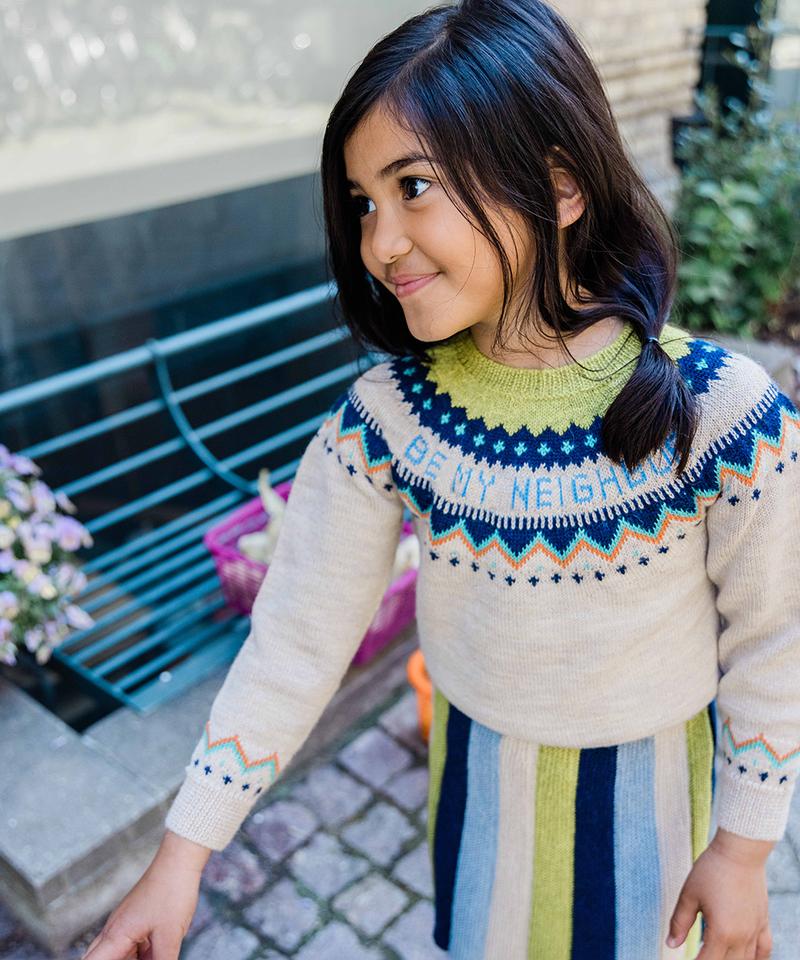 Everyday Striped Skirt, dusty blue