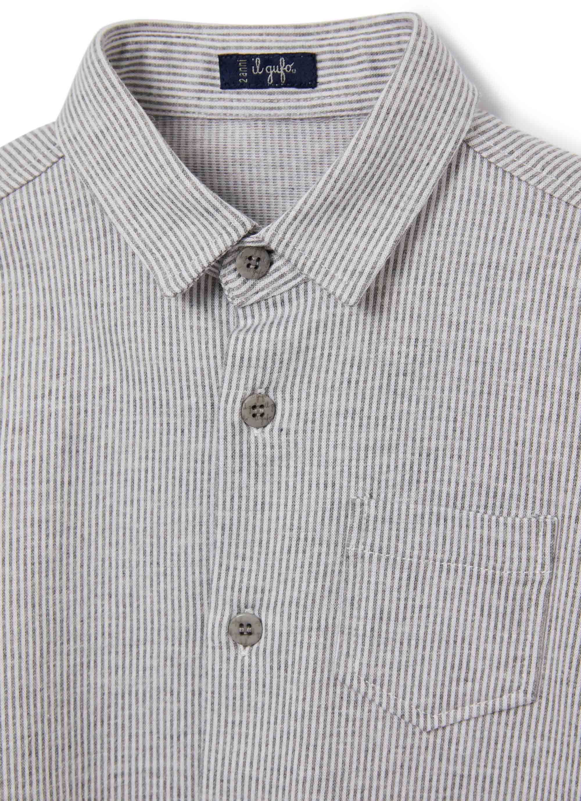 KID BOY STRIPED BUTTON DOWN,GREY - Cémarose Canada