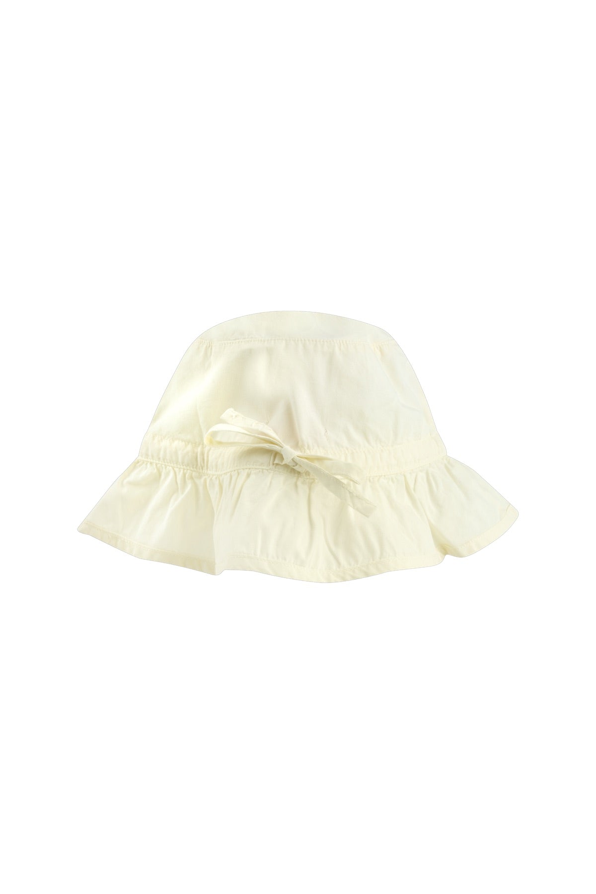 FRILLED BUCKET HAT,  pastel yellow