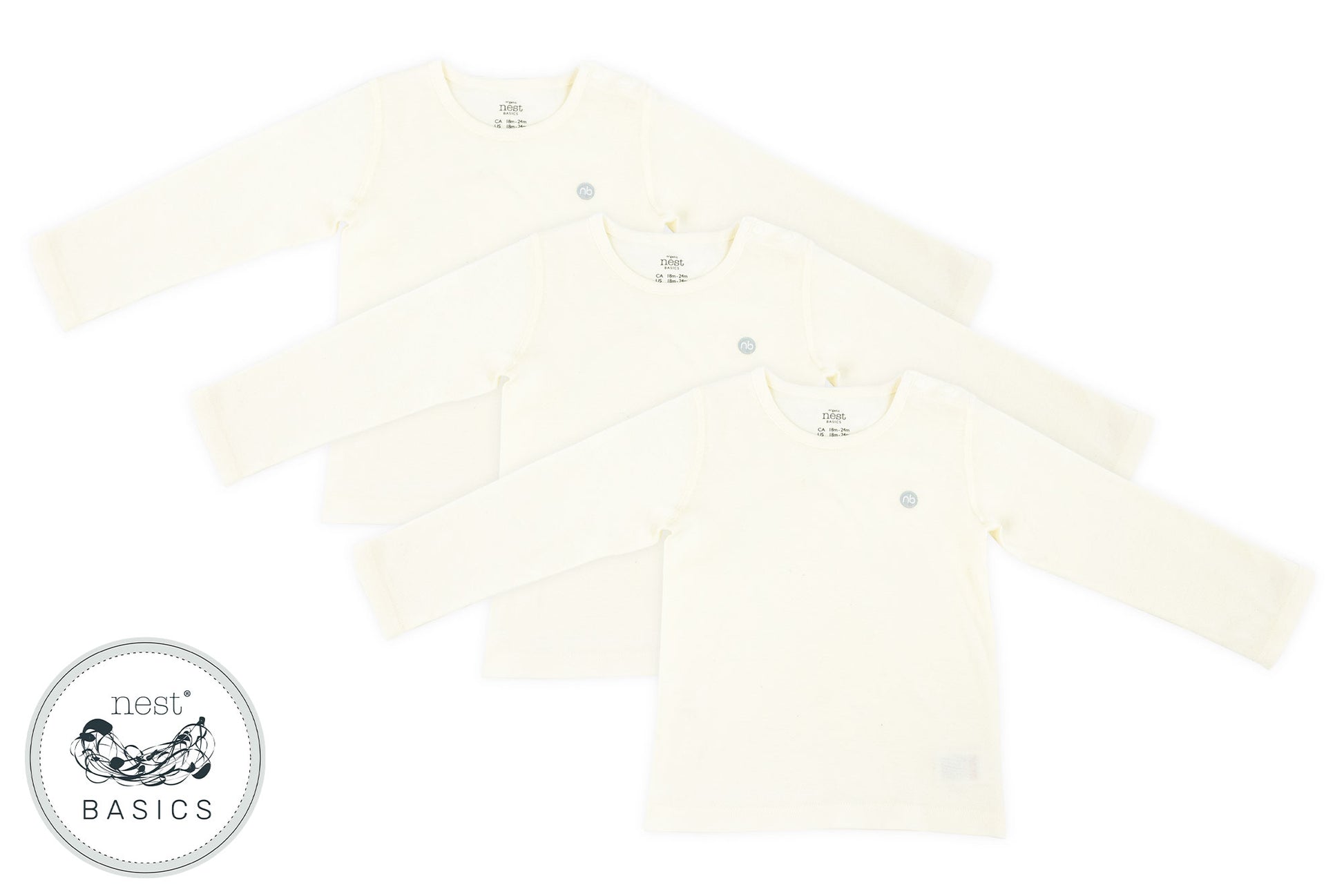 Basics Organic Cotton Ribbed Long Sleeve set T-Shirt+ Harem Leggings (3 Pack) - Cémarose Canada