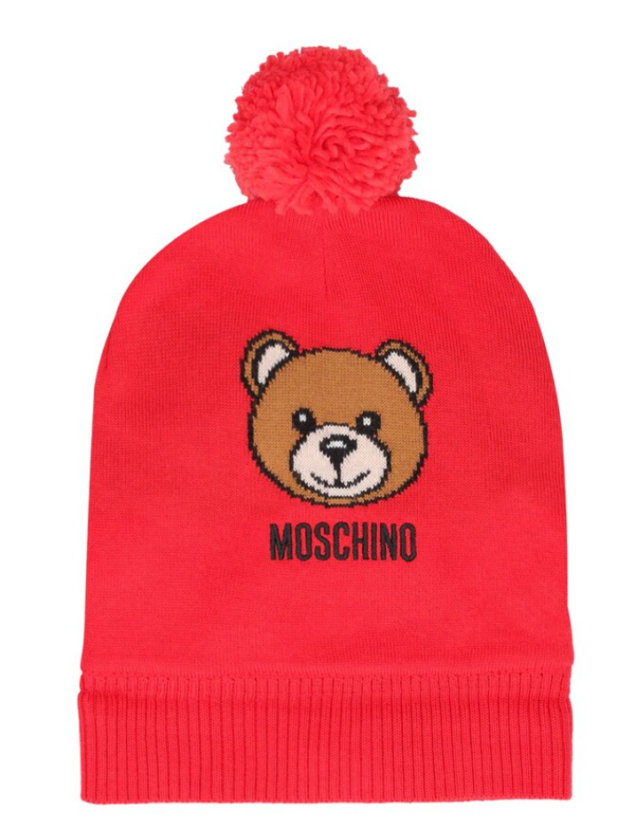 HAT WITH BEAR GRAPHIC AND LOGO - POPPY RED