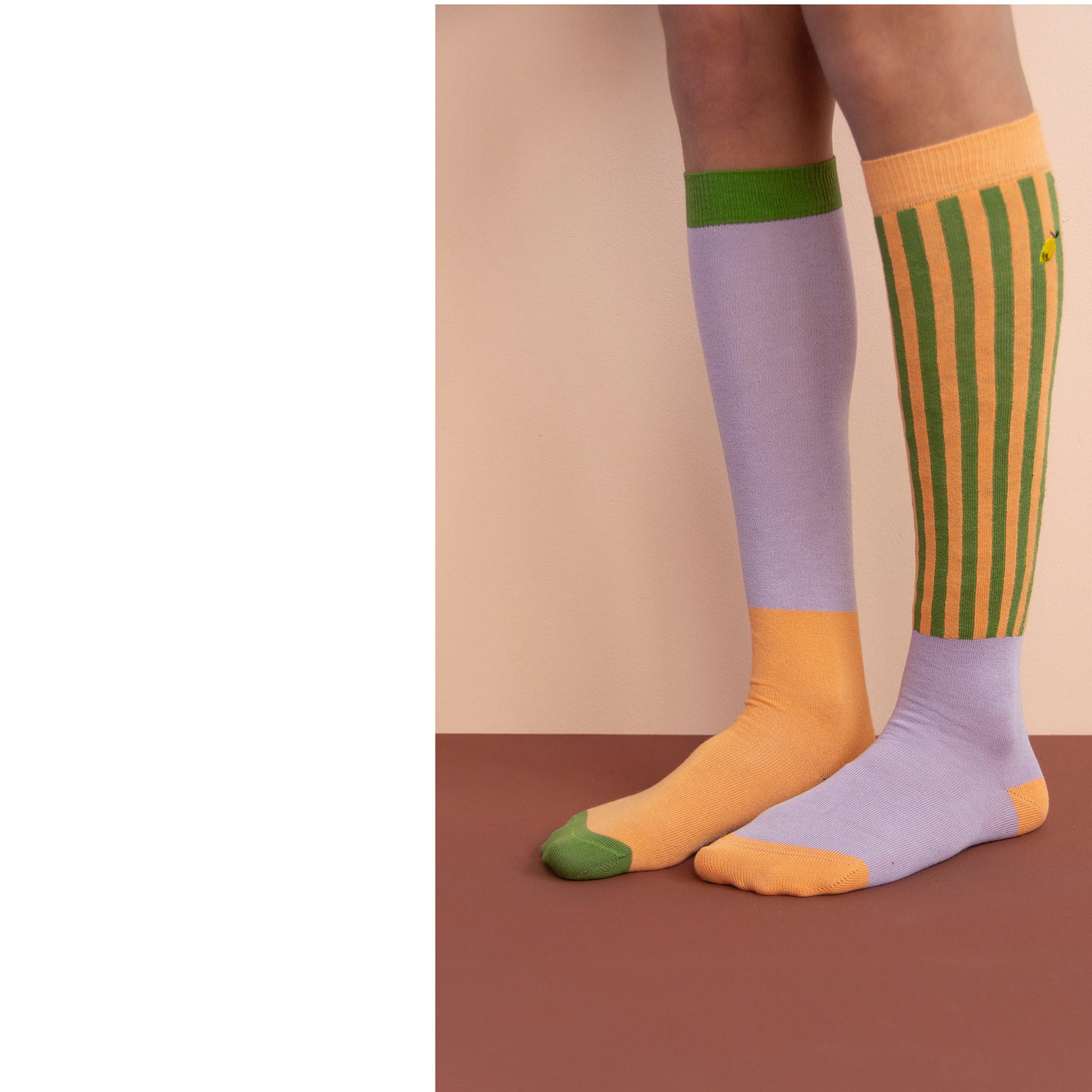 knee high socks | deluxe | gustave lilac + concierge orange - Cemarose Children's Fashion Boutique