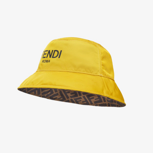 Junior Cloche Hat Yellow and FF nylon reversible cloche hat