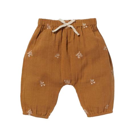 WILLY LEAVES BABY PANTS, CARAMEL - Cemarose Children's Fashion Boutique