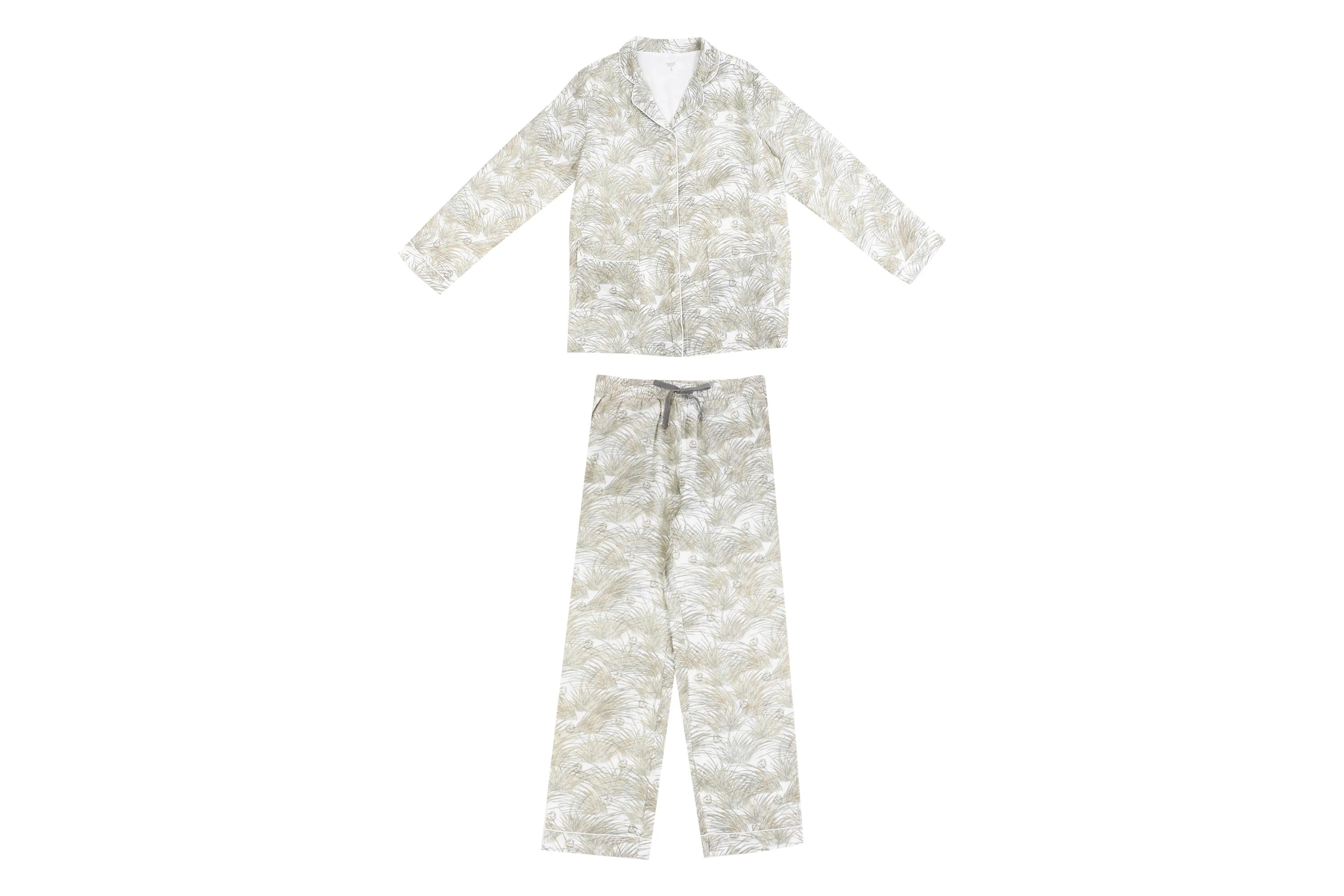 Women's Bamboo Long Sleeve Button-up PJ Set - Seagulls & Seagrass