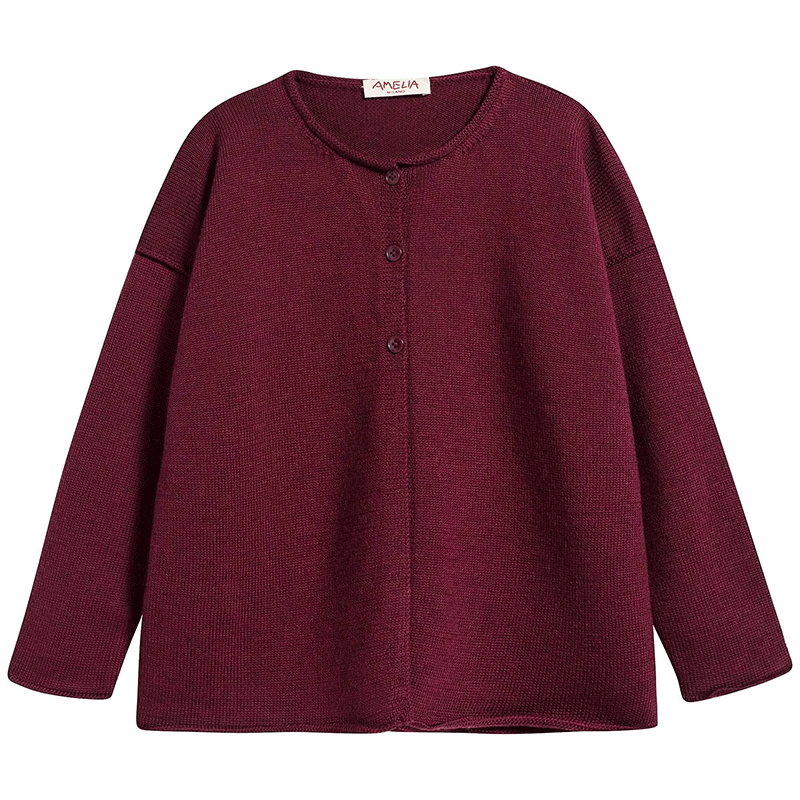 Girls Red Wine Cardigan - Cemarose Children's Fashion Boutique