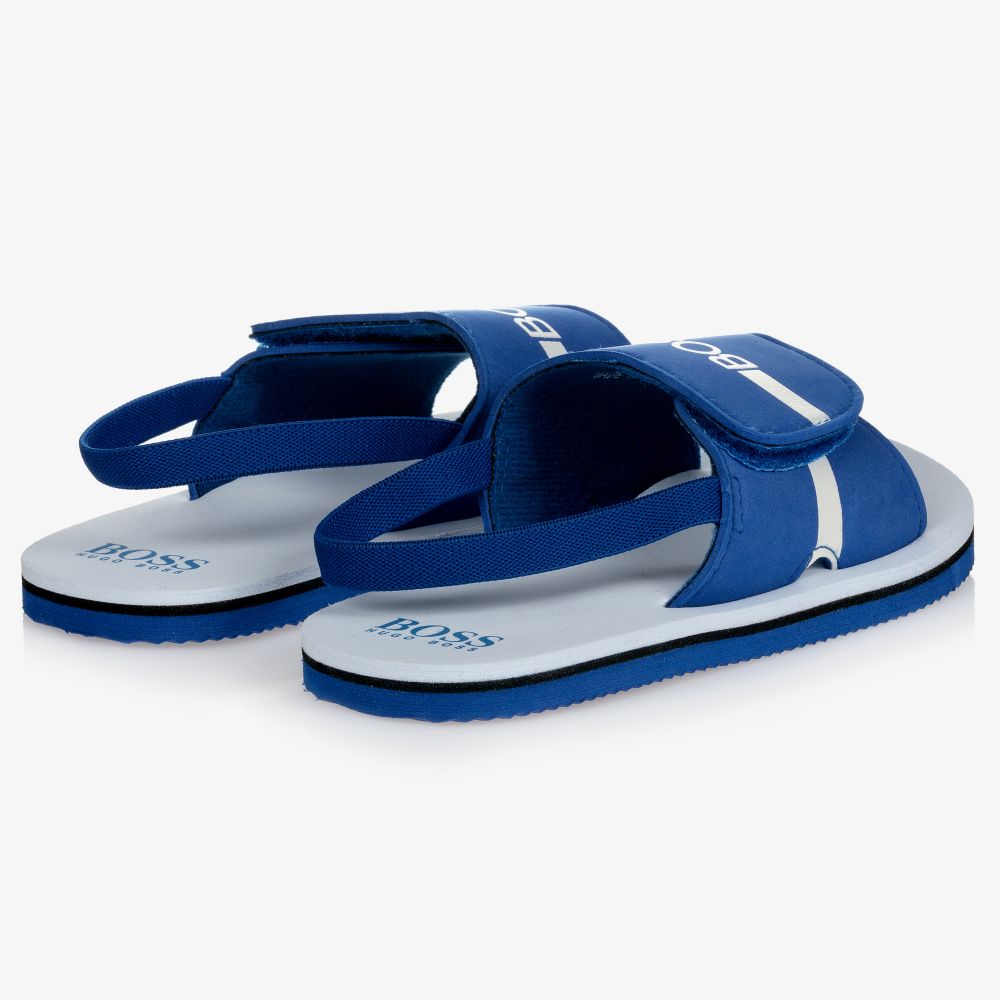 SANDALS W/SCRATCH FASTENER/ELASTIC ANKLE
STRAP, ROYAL BLUE