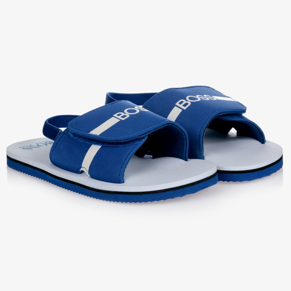 SANDALS W/SCRATCH FASTENER/ELASTIC ANKLE
STRAP, ROYAL BLUE