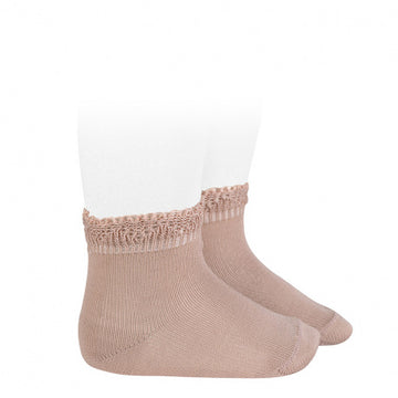 Ceremony short socks with openworl cuff -Old rose