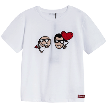 Boys White ''DG Family'' Cotton T-shirt - Cemarose Children's Fashion Boutique