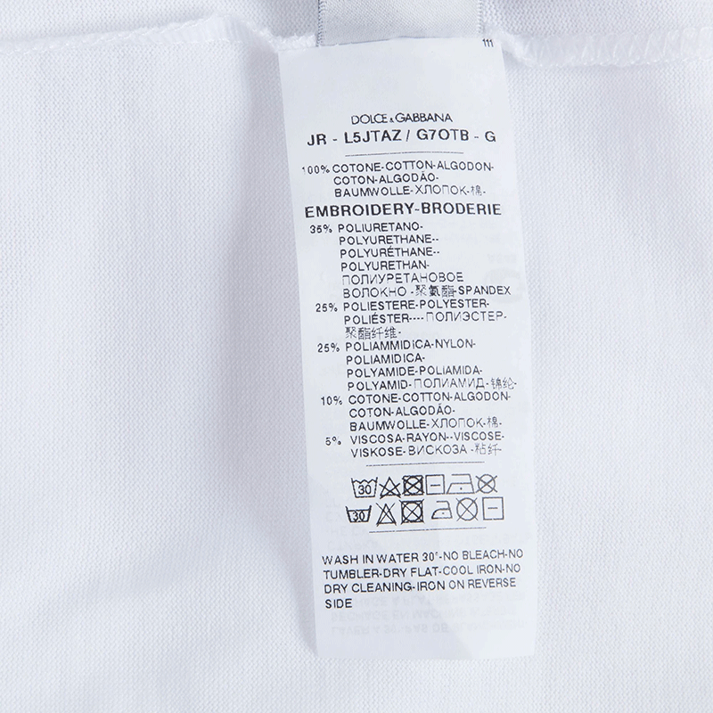 Boys White ''DG Family'' Cotton T-shirt - Cemarose Children's Fashion Boutique