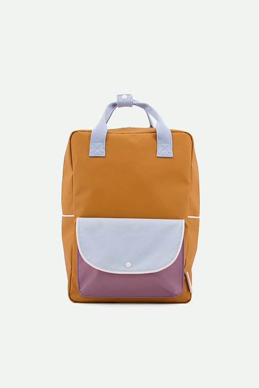 (Large Backpack) wanderer | caramel fudge + sky blue + pirate purple - Cémarose Canada
