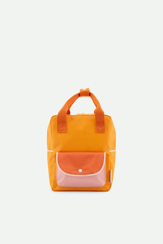 (Small backpack) wanderer - Sticky Lemon- sunny yellow + carrot orange + candy pink - Cémarose Canada
