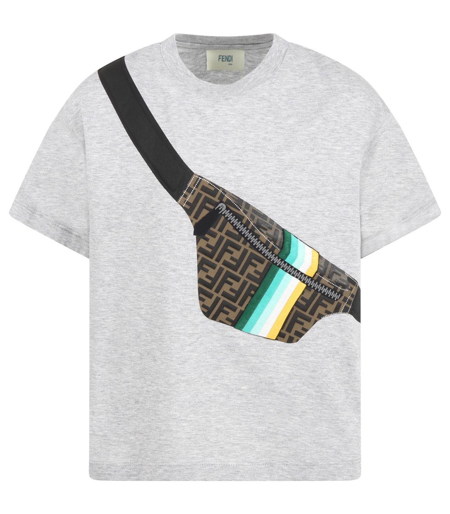 SS TEE WITH FANNY PACK GRAPHIC,GREY - Cémarose Canada