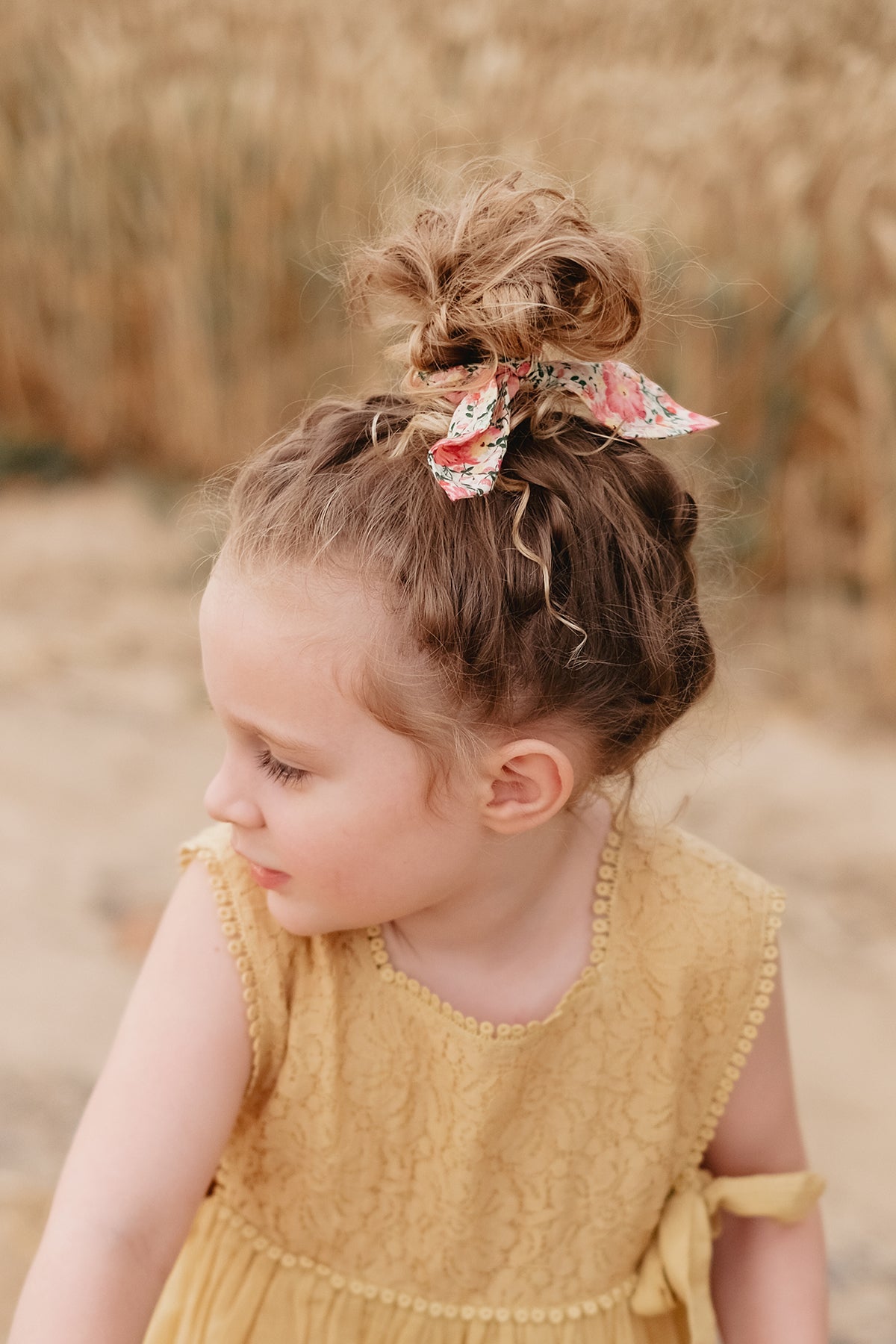 Scrunchie Kimmi Pink Meadow - Cémarose Canada