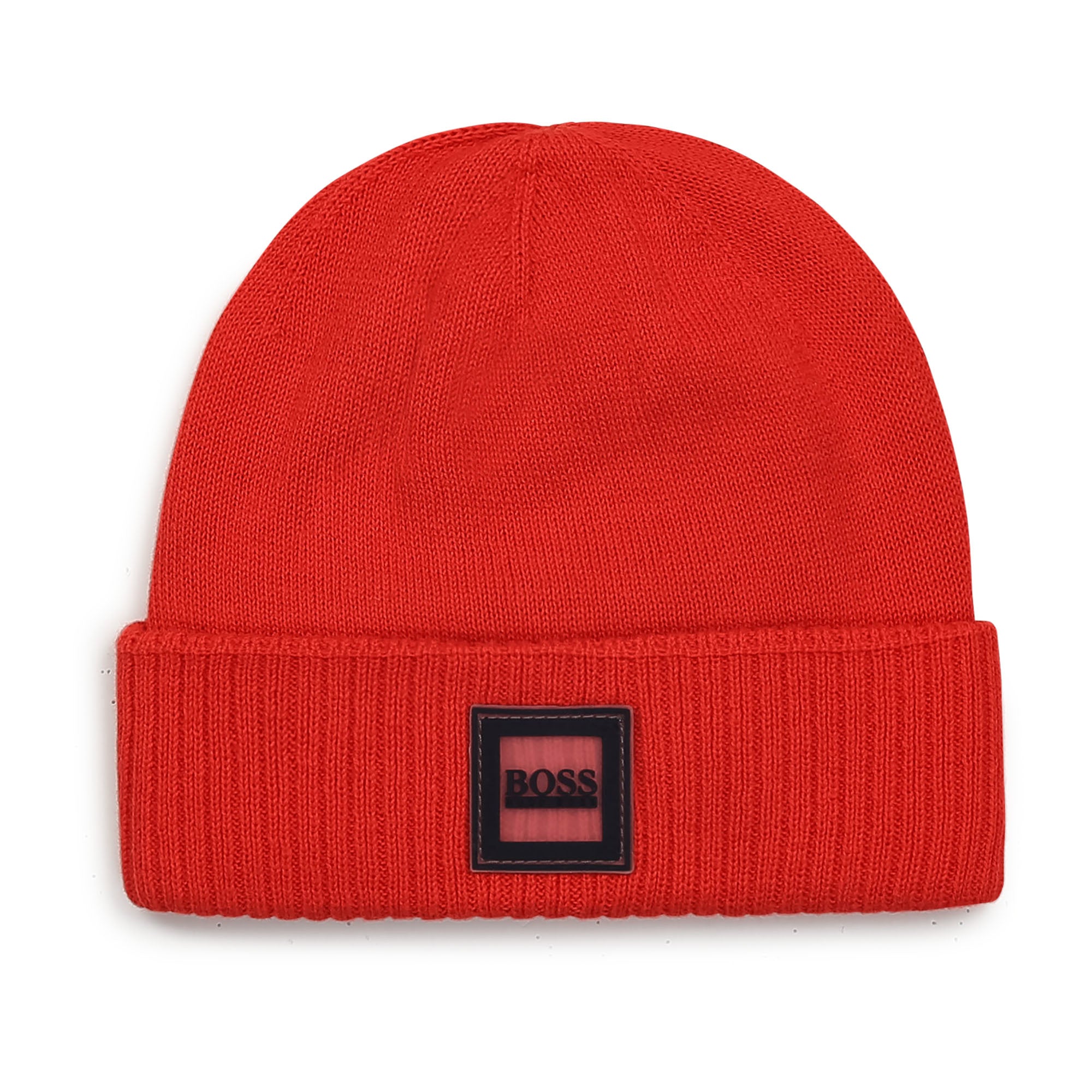 BOYS PULL ON HAT WITH LOGO BADGE, RED