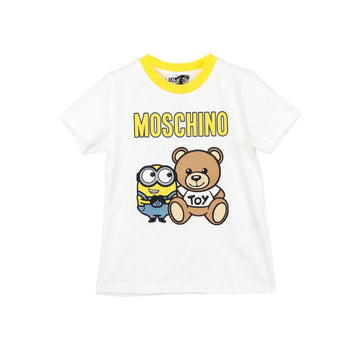SS TEE WITH LRG MINION TOY BEAR GRAPHIC, OPT WHITE