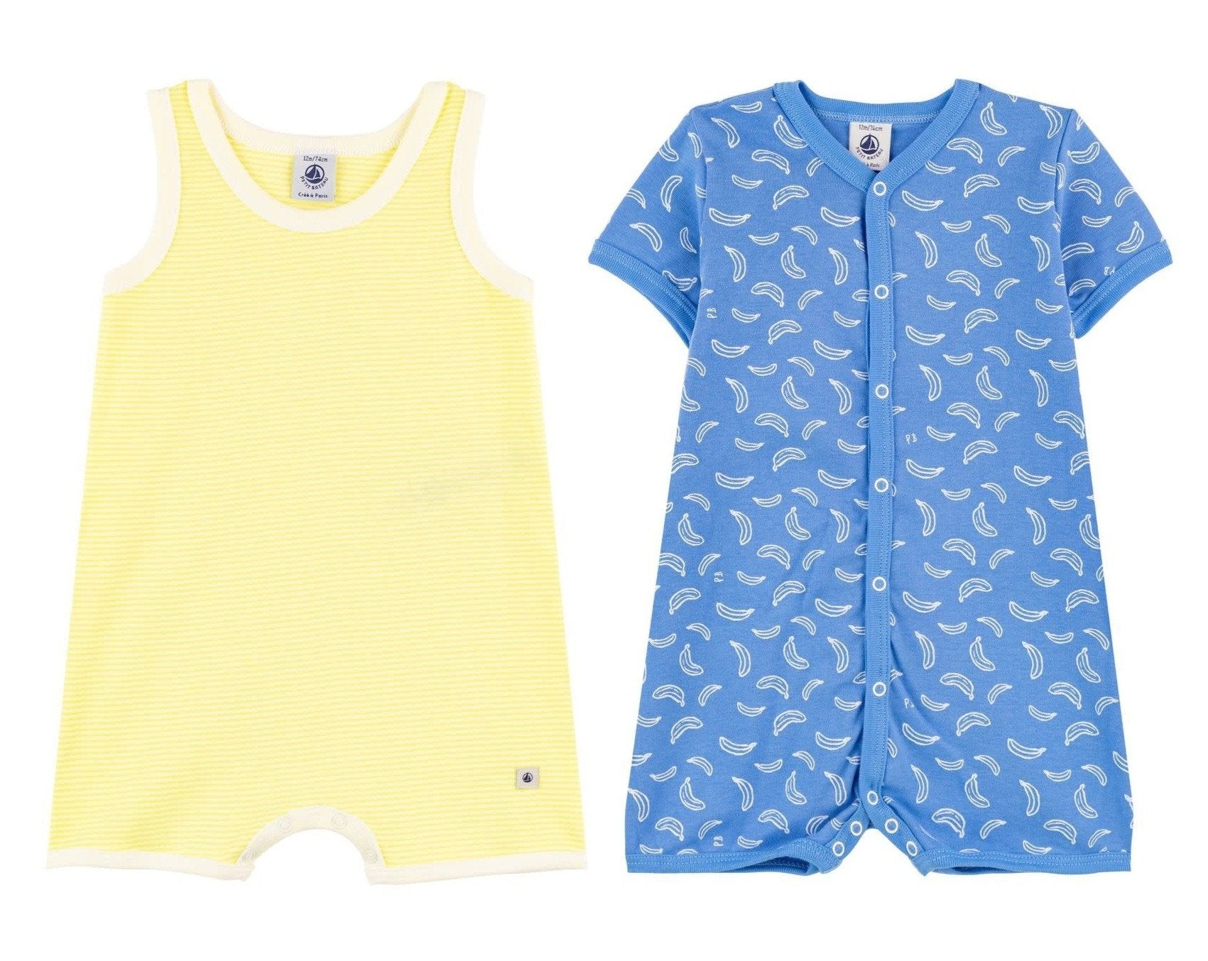 YELLOW AND BLUE BANANA PLAYSUITS - 2-PACK - Cémarose Canada
