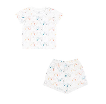 Organic Cotton Jersey Short Sleeve Set(T-Shirt +Short)- Spring Fling - Cémarose Canada