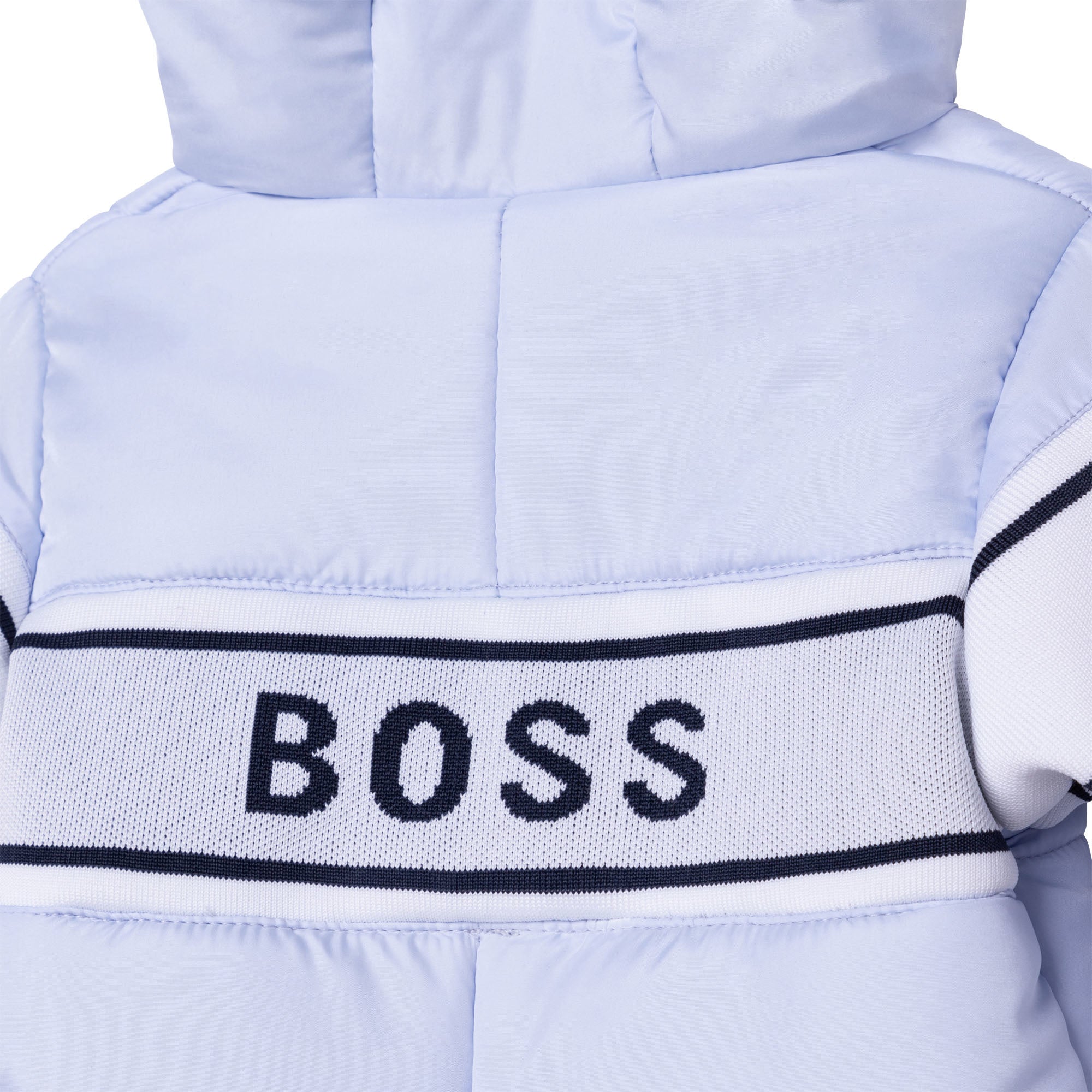 BABY BOYS SNOWSUIT WITH LOGO DETAILS, PALE BLUE