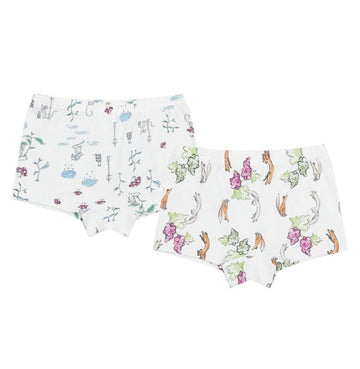 Bamboo Girls Boy Short Underwear (2 Pack) - The Town Mouse & The Country Mouse/The Fox & The Grapes