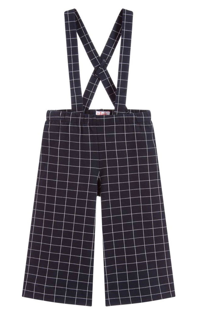 KID GIRL CHECK CULOTTES WITH SUSPENDERS, BLACK - C??marose Canada