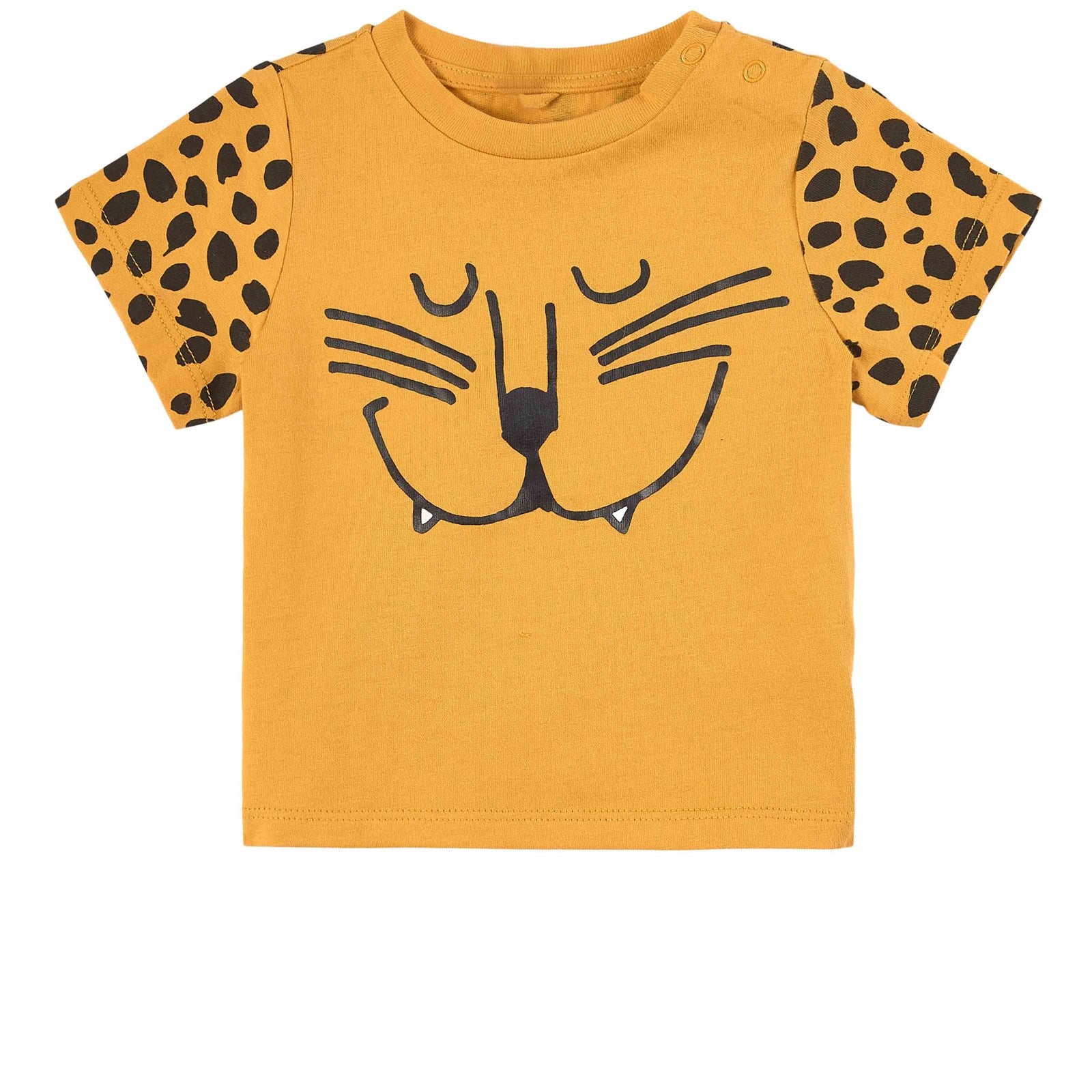 BABY BOY SS CAT FACE TEE,ORANGE - Cémarose Canada