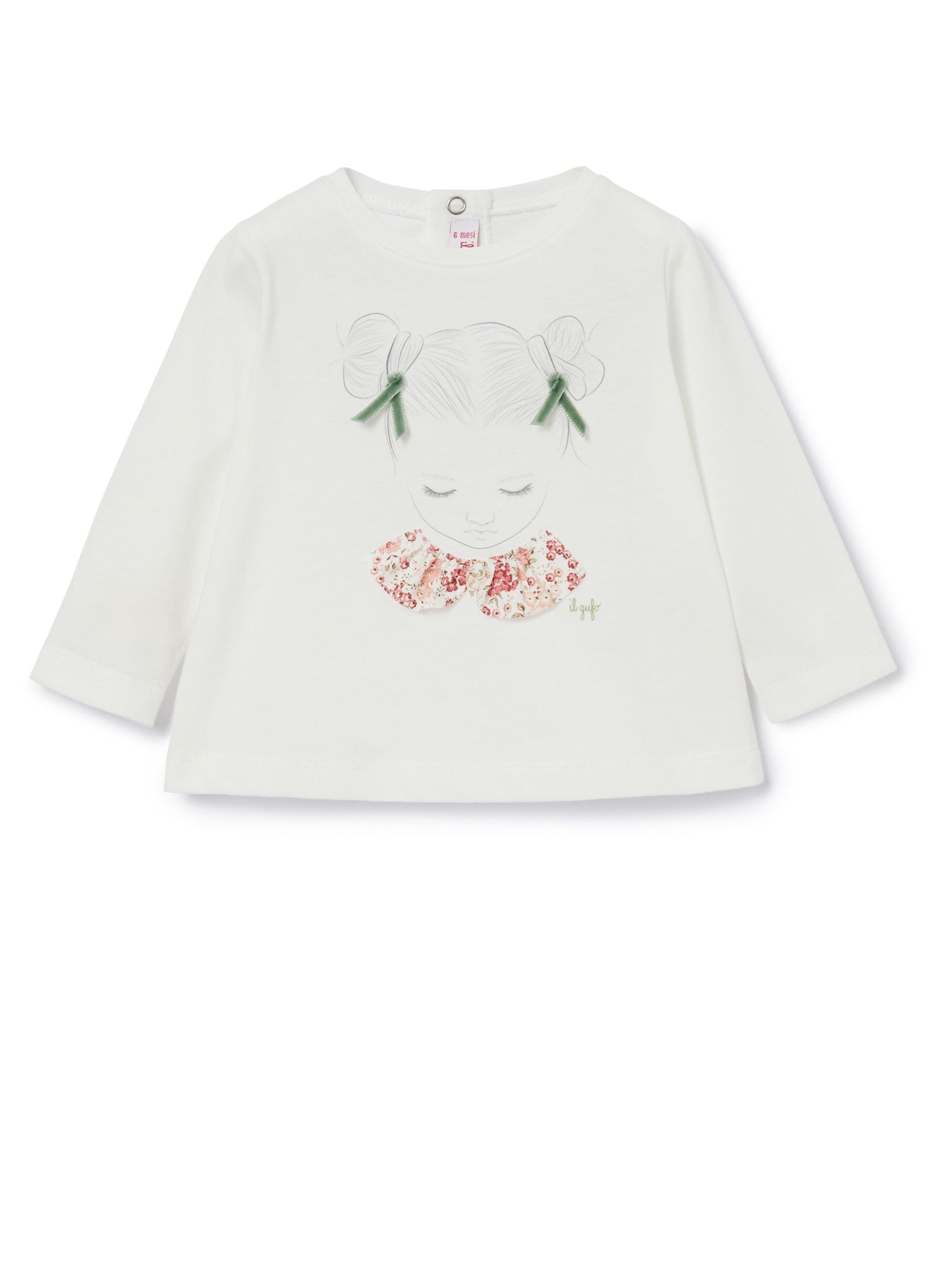 BABY GIRL LS TEE WITH GIRL GRAPHIC,WHITE PINK - Cémarose Canada