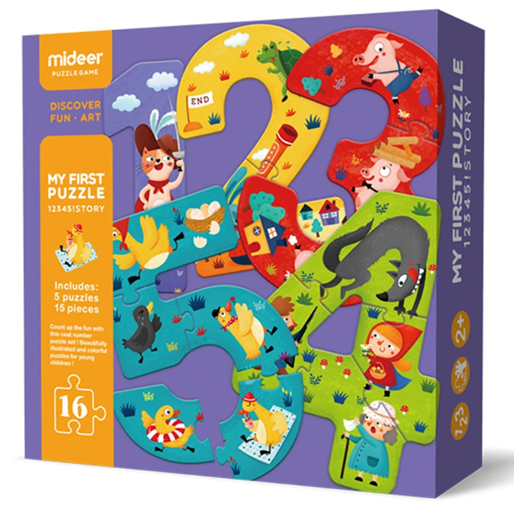 NUMBER PUZZLES - MY FIRST PUZZLE 12345 STORY - 16 PCS