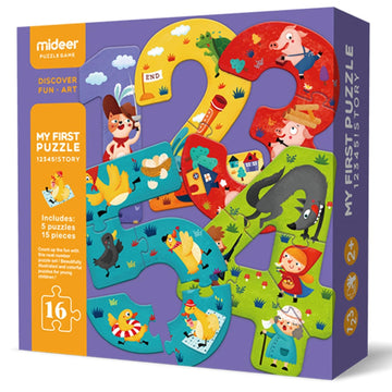 NUMBER PUZZLES - MY FIRST PUZZLE 12345 STORY - 16 PCS