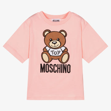 TOY BEAR AND TEXT FRONT LOGO MAXI SS TEE, ROSE